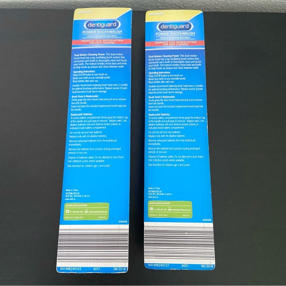 Lot or 2 Dentiguard Power Toothbrush Medium Dual Motion green - Picture 3 of 5